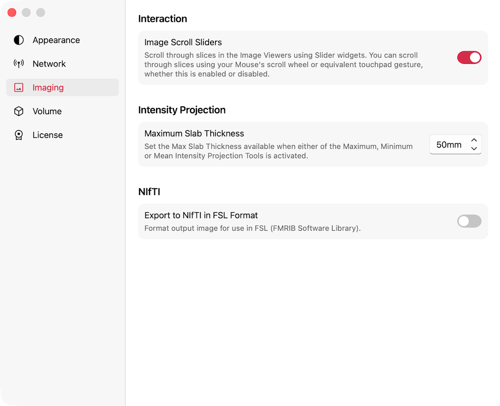NIfTI Settings