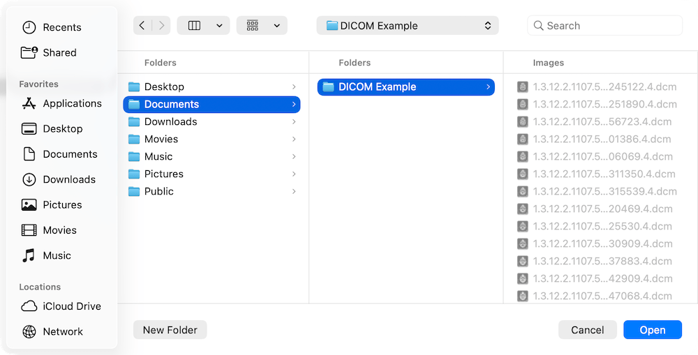 Select DICOM Directory