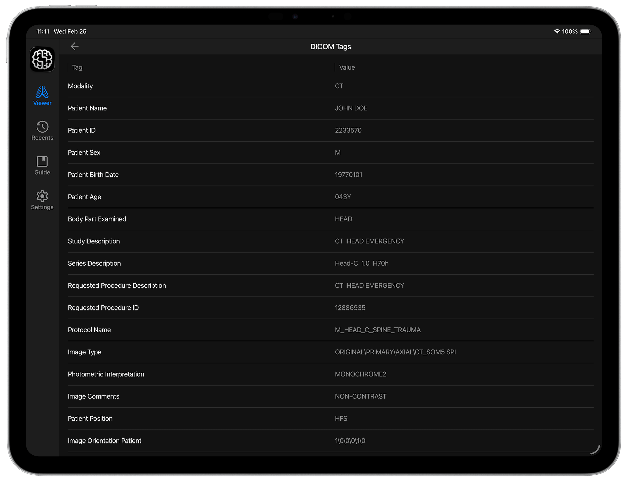 Select DICOM Folder (Landscape View)