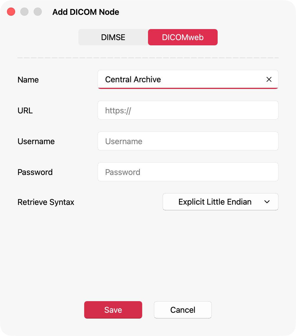 DICOMWeb Configuration